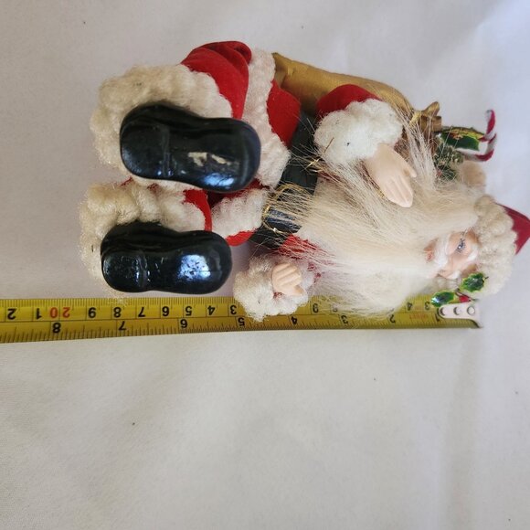 Vintage Santa Claus Figurine with Gold Sack & Candy Canes 7" H - Picture 5 of 8